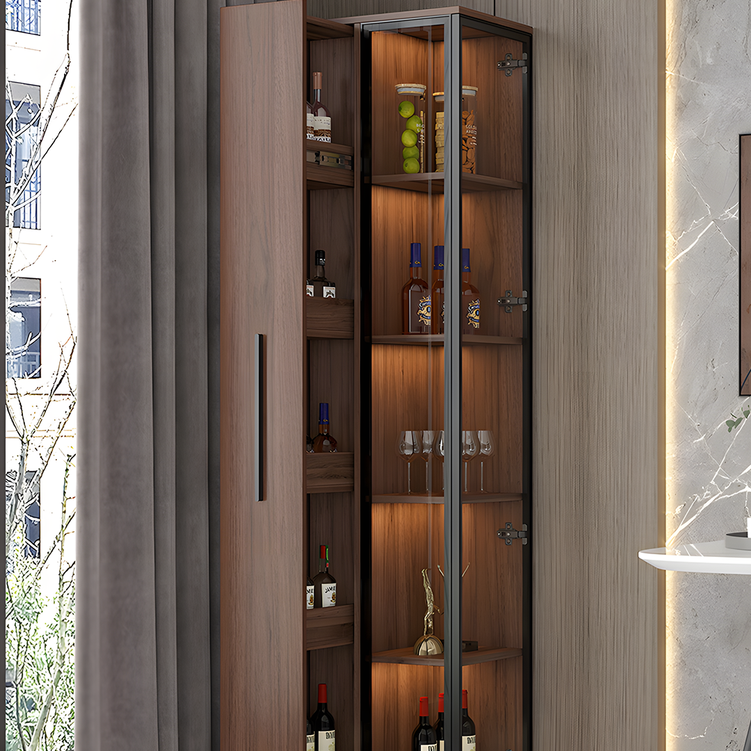 Wavecrest Cocktail Cabinet, Bar With Doors, Wood