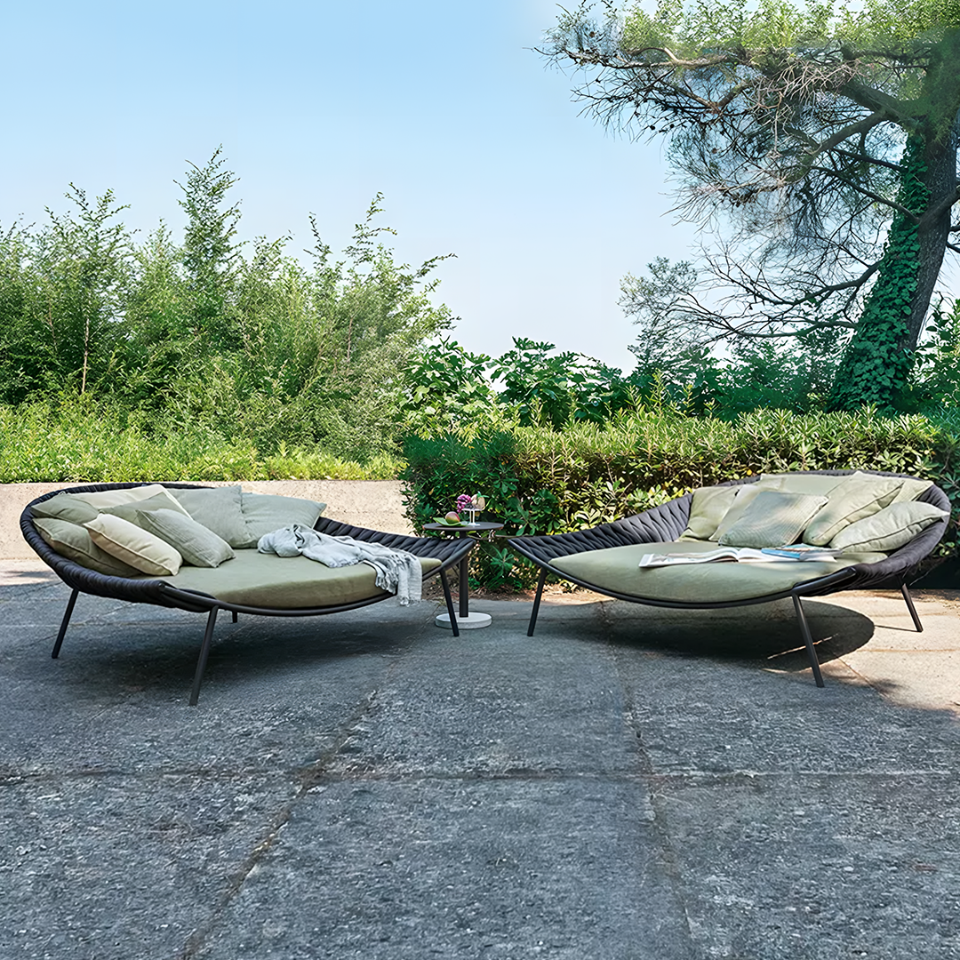 Neptune Outdoor Garden Sofa, Textilene Rope Woven Outdoor Couch Sofa