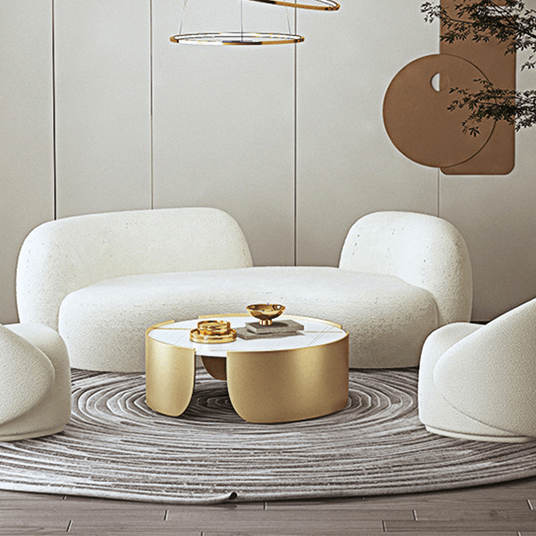 Elara Modern Curved Two Seater, Three Seater Sofa, Boucle