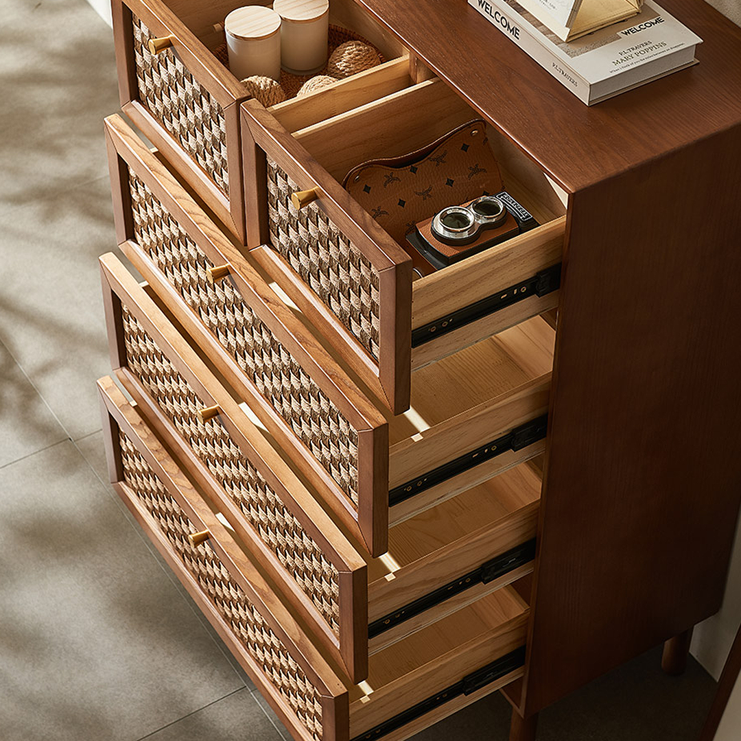 Zulu Art Deco Sideboard, Solid Wood, Walnut