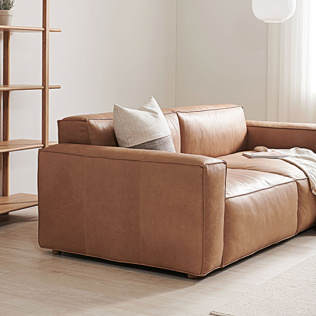 Lucian Four Seater Coner Sofa, Modular Sofa, Real Leather
