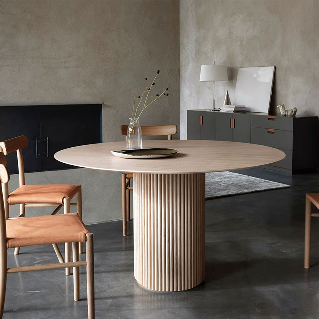 Ivar Round Dining Table, Oak Or Walnut