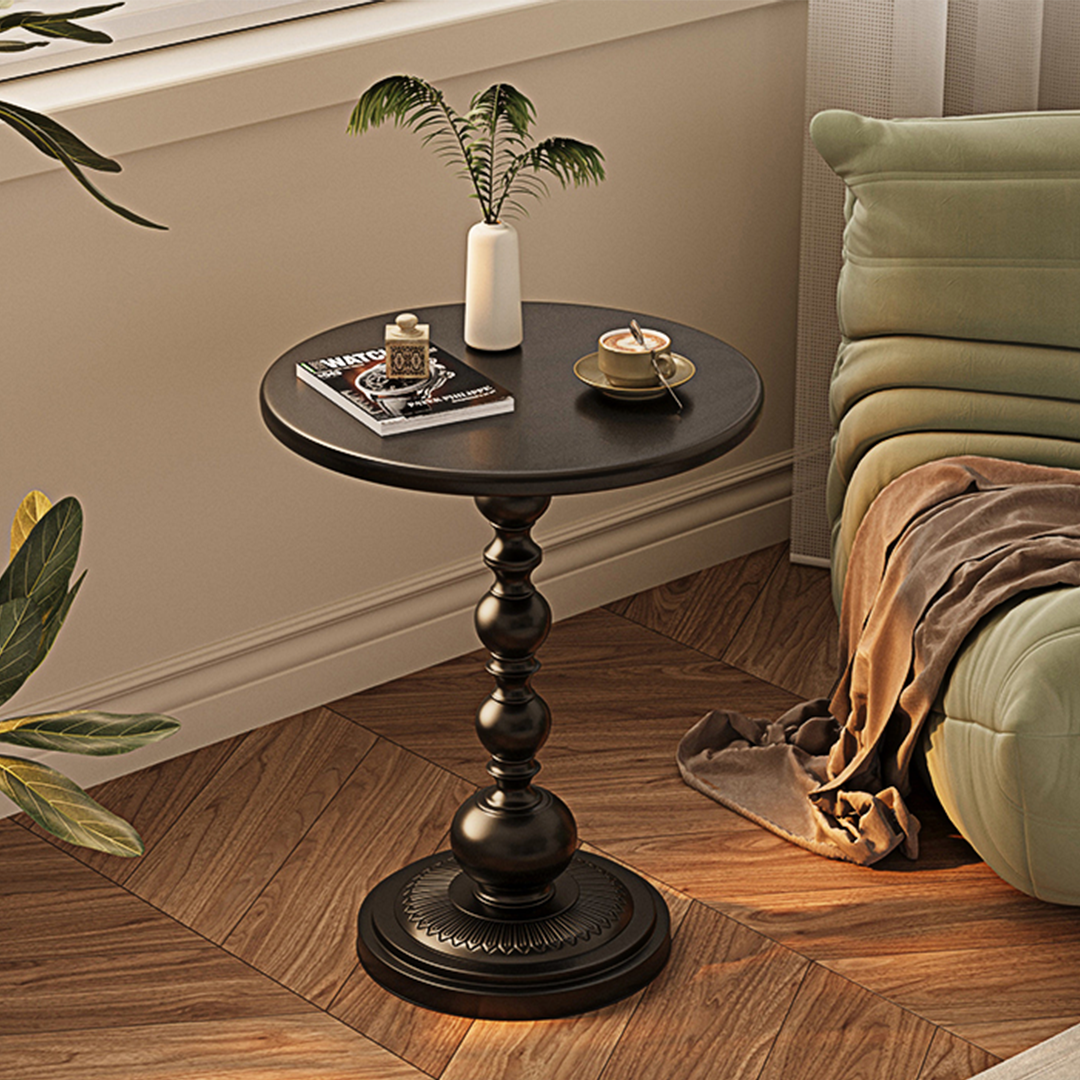 Xanthe Small Round Side Table, Black or White