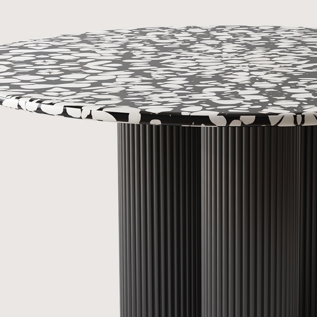 Nelli Modern Round Dining Table, Marble