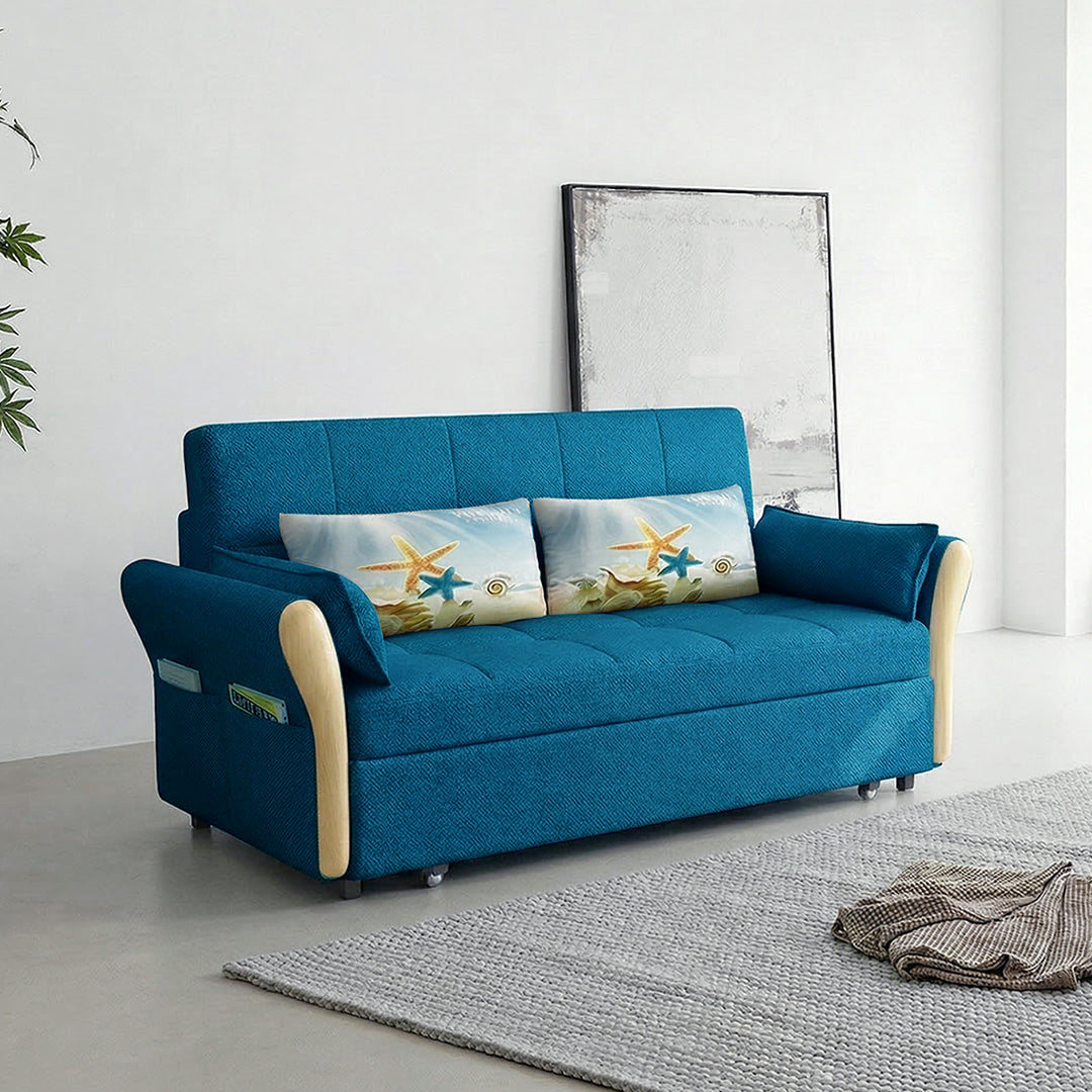 SB152 Two Seater Sofa Bed, Blue