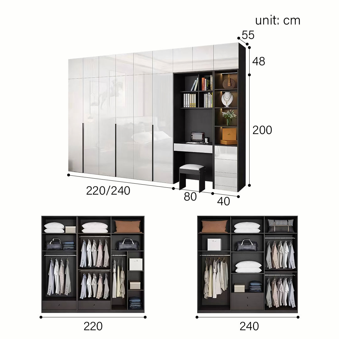 Nascimento Corner Wardrobe, Tall Wardrobe, L Shape Wardrobe With Dressing Table