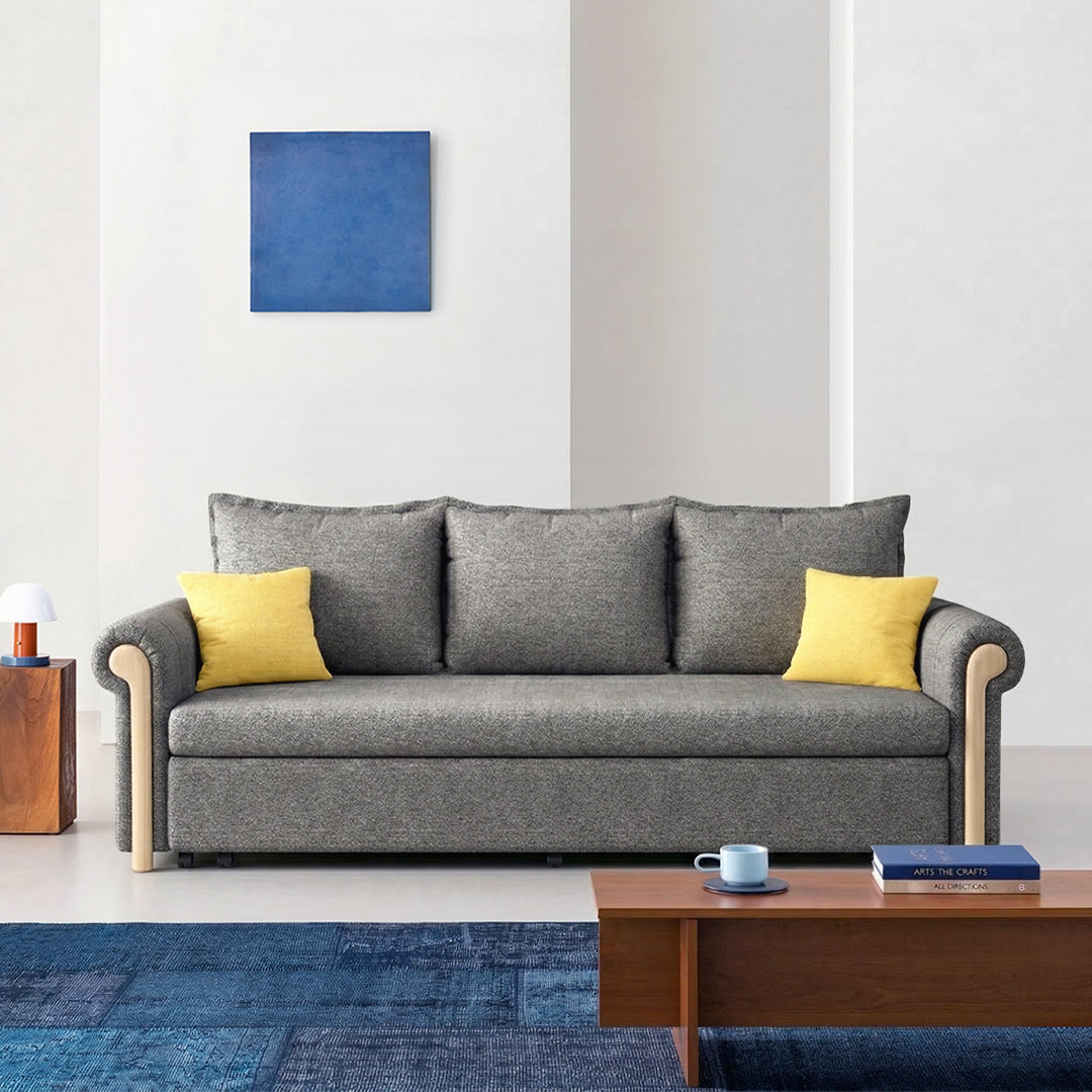 Braylene Two Seater Sofa Bed, Linen