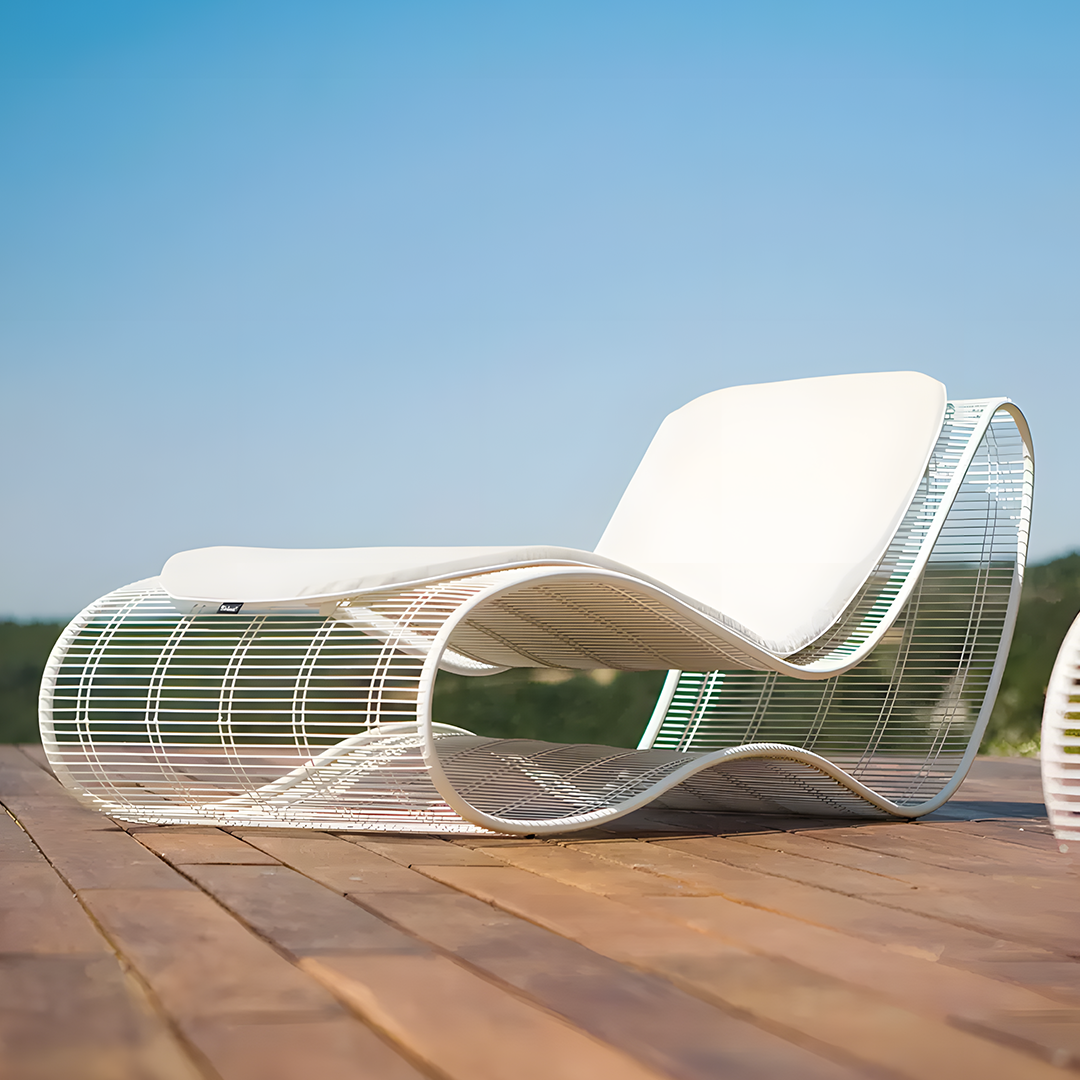 Oceana Sunbathing Bed, Sun Garden Lounger, White