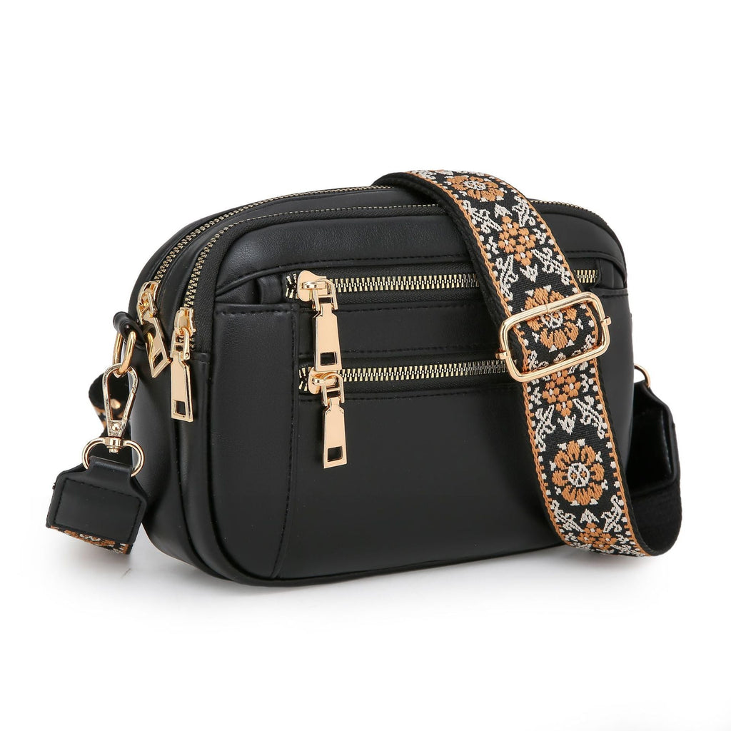 Ladies' Small Square Bag Two-tone Leather Crossbody Bag Large-capacity PU Crossbody Wallet Multi-functional For Women's Bag