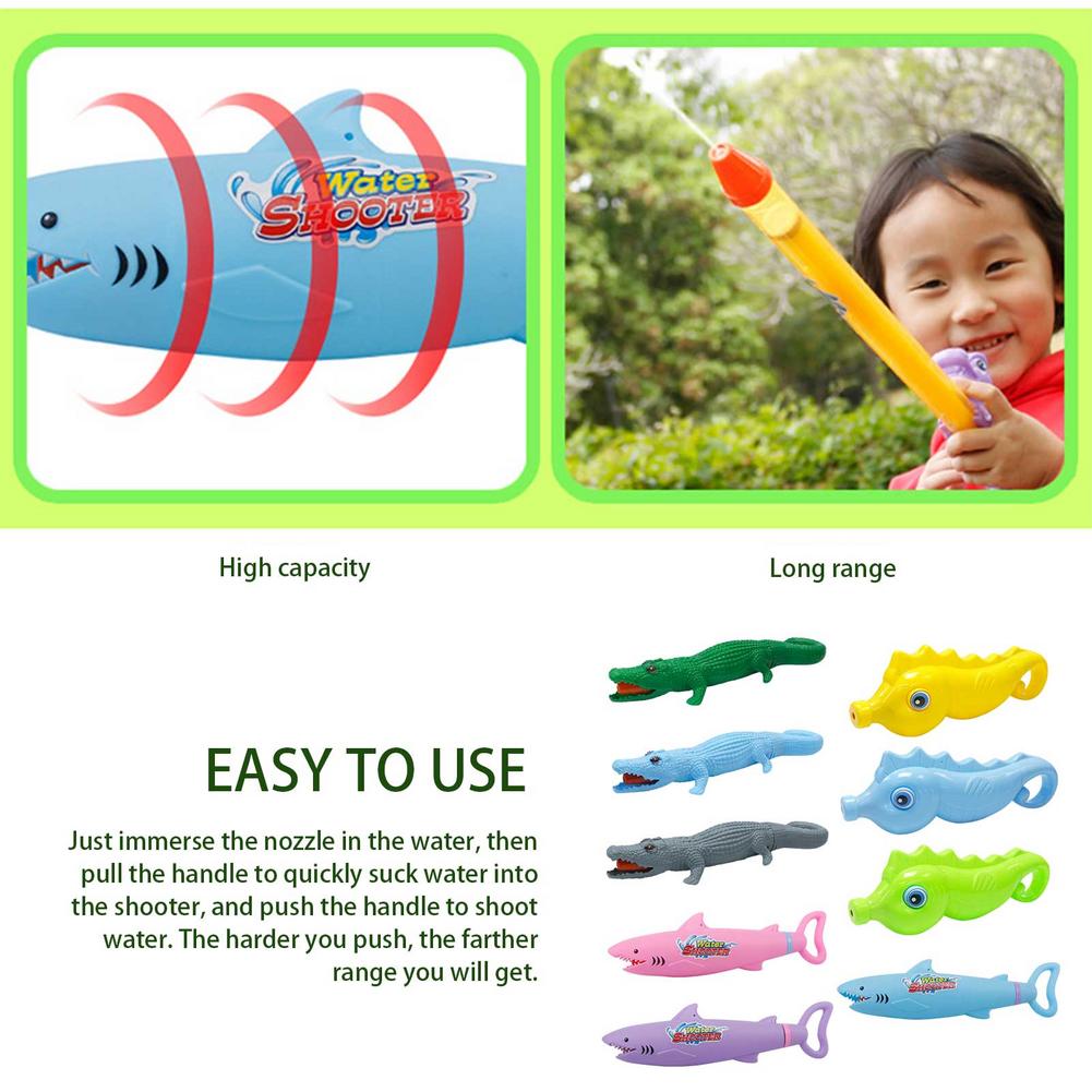 3PC Children's Toy High-pressure Drawing Cartoon Shark Beach Rafting Spray Gun
