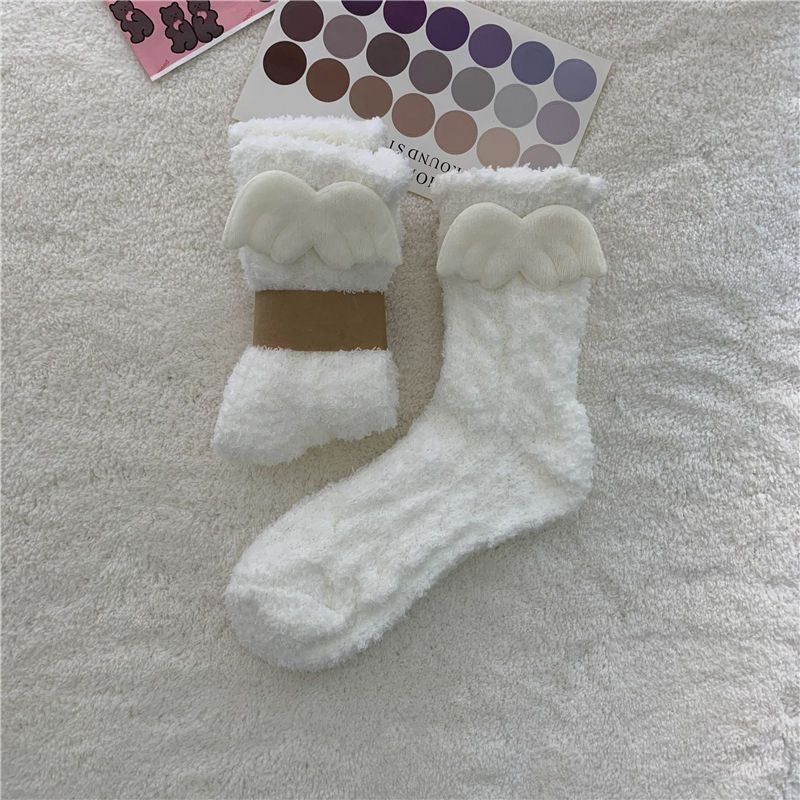 Coral Fleece Warm Breathable Thickening Mid-calf Socks