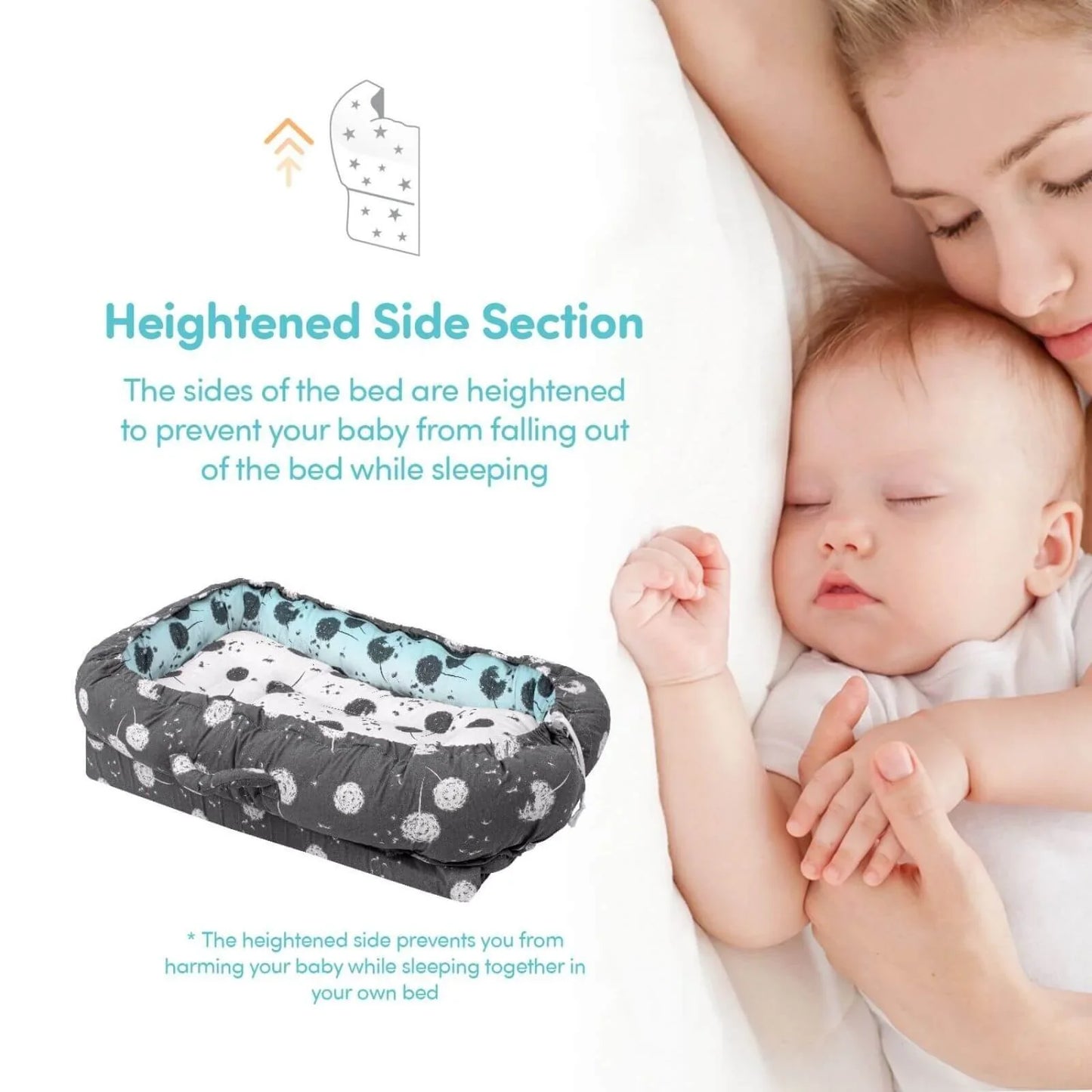 baby plus Mother Side Baby Reflux Bed Dandelion