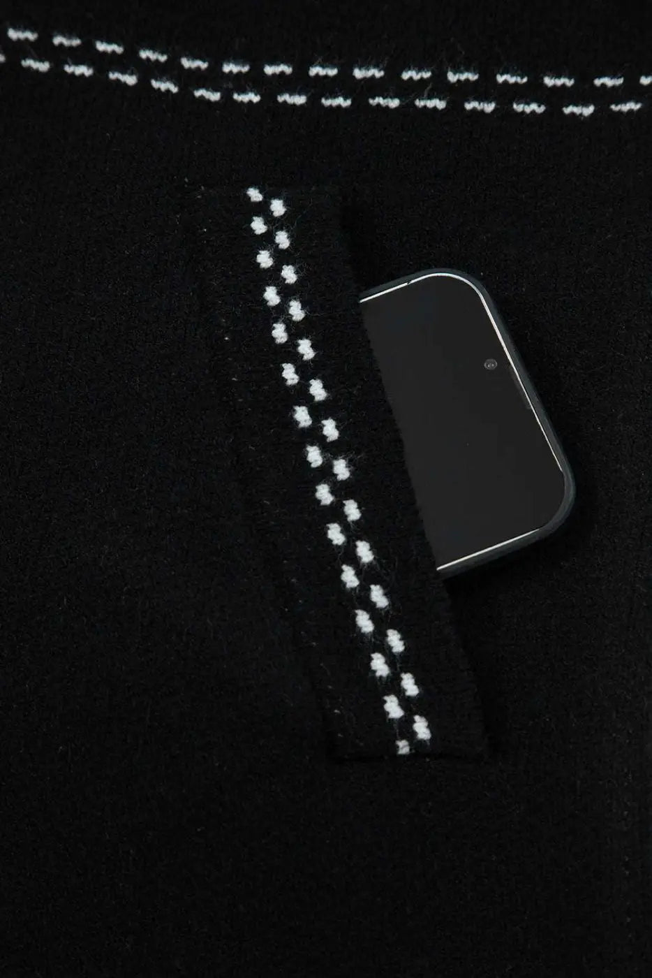 Black Contrast Trim Knit Cardigan Women UK