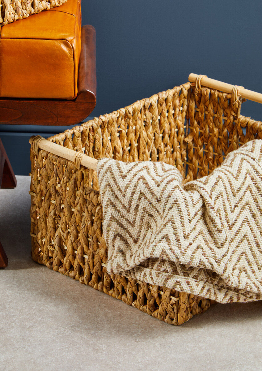 Bosie Chevron Beige Woven Throw