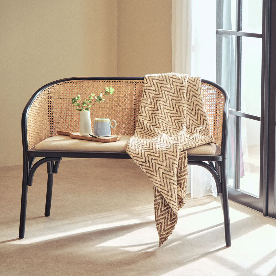 Bosie Chevron Beige Woven Throw