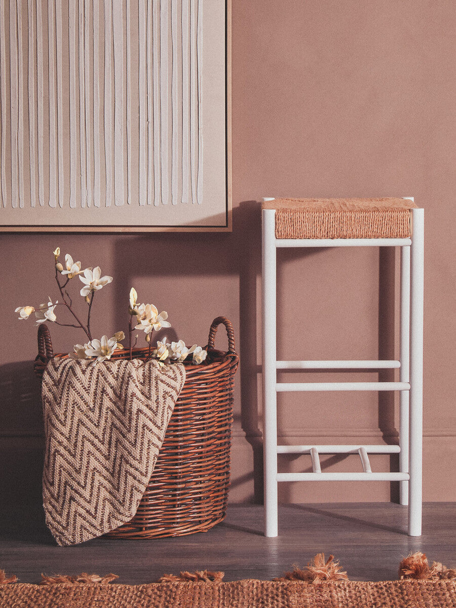 Bosie Chevron Beige Woven Throw