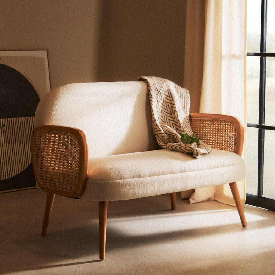 Bosie Chevron Beige Woven Throw