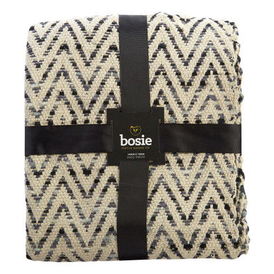 Bosie Chevron Beige and Grey Woven Throw
