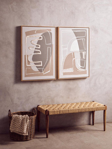 Bosie Chevron Beige and Grey Woven Throw