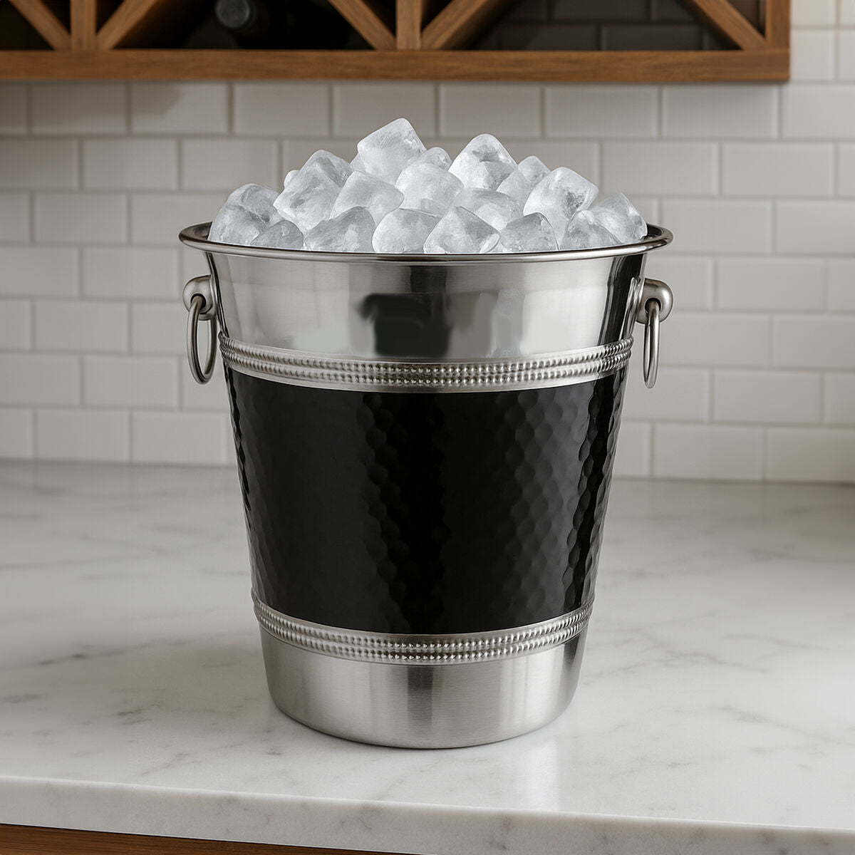 Mixology Stainless Steel With Black Band Champagne Bucket
