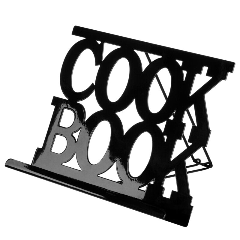 Alpha Black Enamel Metal Cookbook  Stand with Adjustable Support