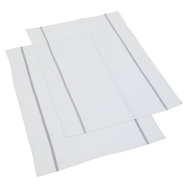 Doro Set Of 3 White and Grey Violet Waffle Tea Towels
