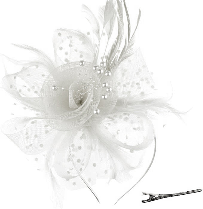 Flower Net fascinator on Headband