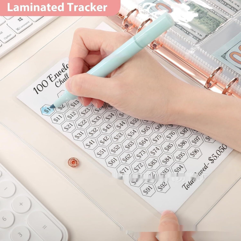Challenge This Loose-leaf 100-day Saving Certificate Holder Petal Envelope