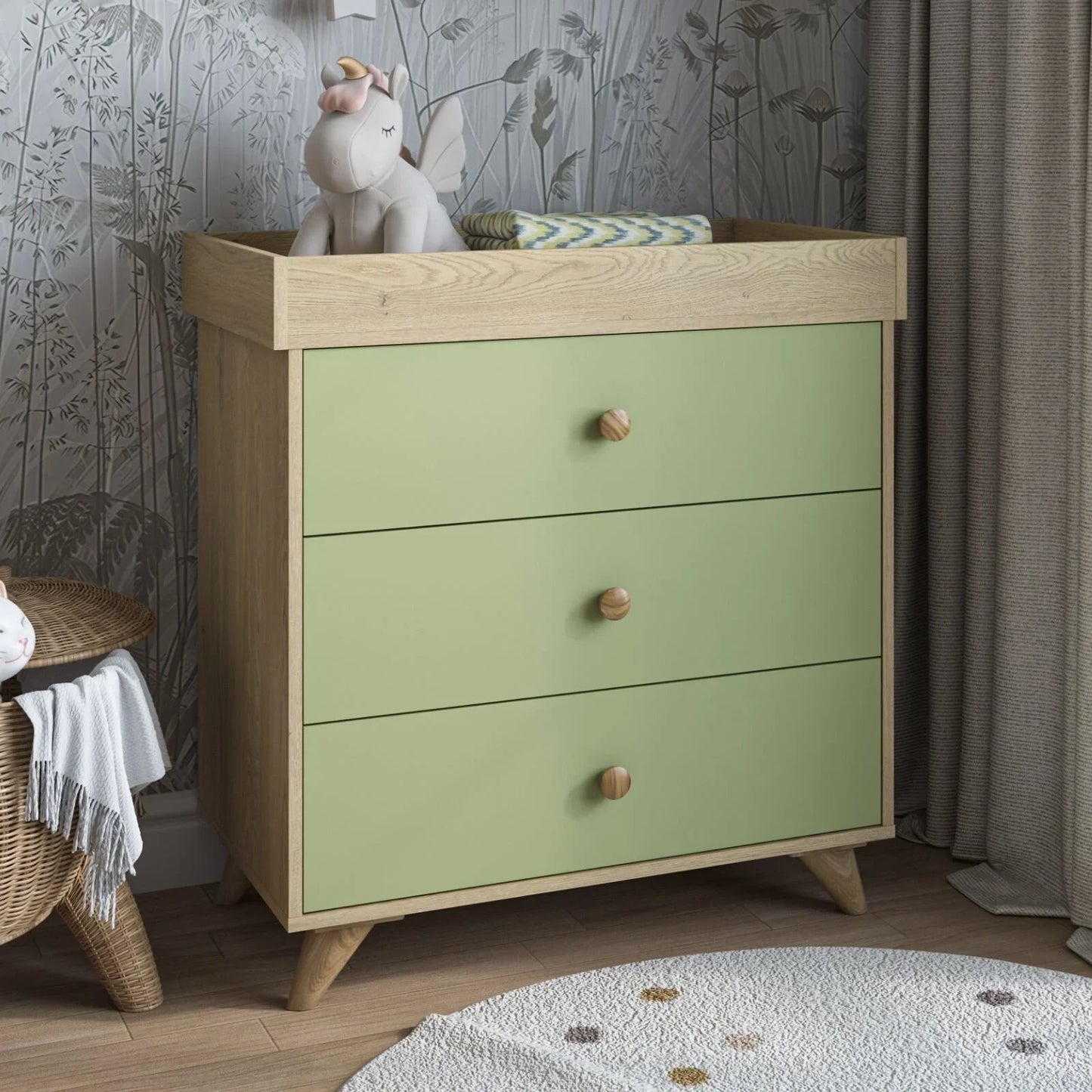 Shefa Kids 890 Changing Dresser - Pistachio Green