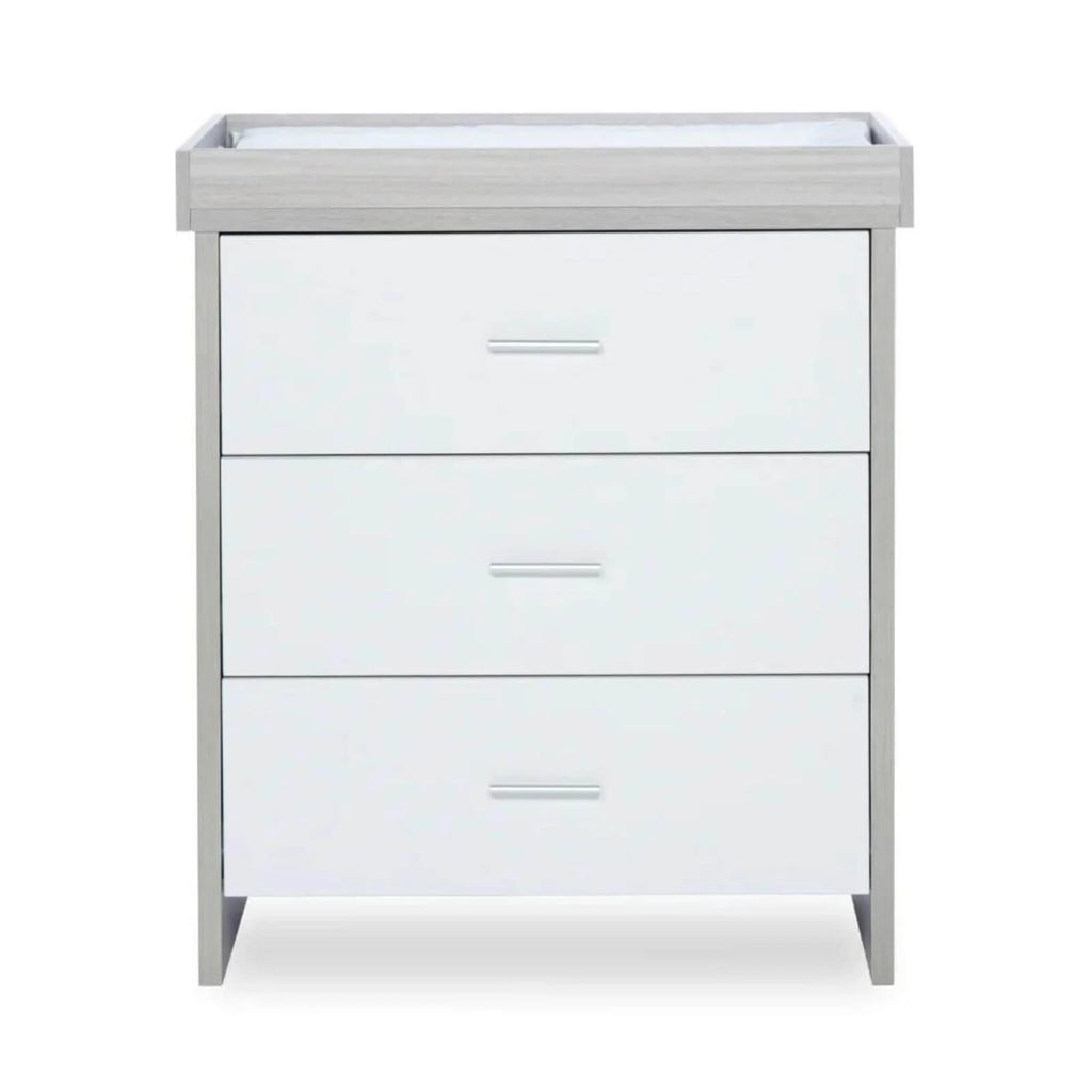 Ickle Bubba Pembrey Changing Unit & Chest - Ash Grey & White