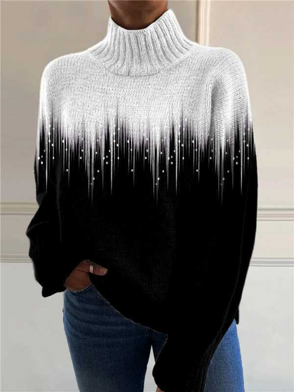 Women's Christmas Printed Turtleneck Sweater