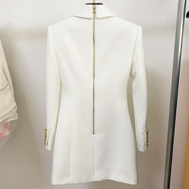 European And American New Suit Double Breasted Dress