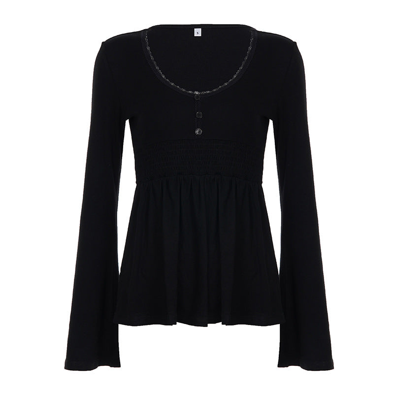 High-waisted Stretchy Loose-fitting Top Comfortable And Casual Women's Wear