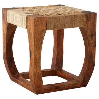 Boho Natural Jute Square Stool