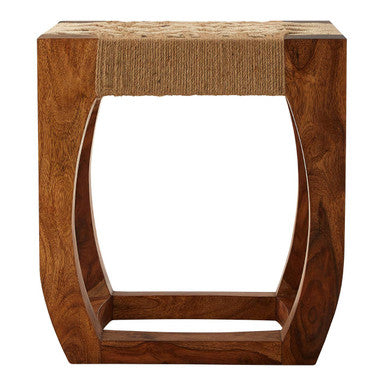 Boho Natural Jute Square Stool