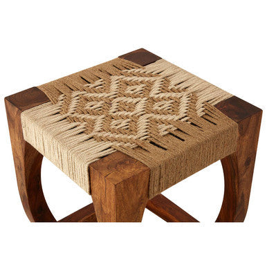 Boho Natural Jute Square Stool