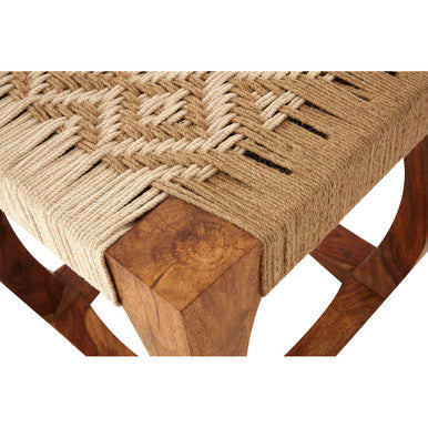 Boho Natural Jute Square Stool
