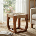 Boho Natural Jute Square Stool