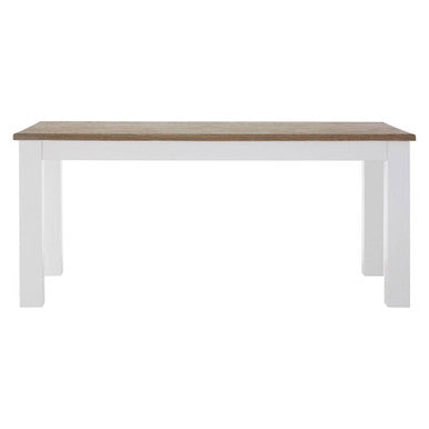 White Dining Table with Golden Oak Effect Tabletop, Hampstead