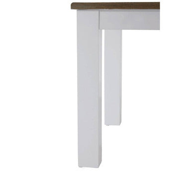 White Dining Table with Golden Oak Effect Tabletop, Hampstead