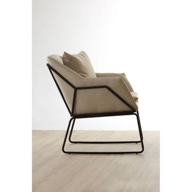 Stockholm Stone Fabric Armchair with Cushion