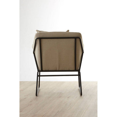 Stockholm Stone Fabric Armchair with Cushion