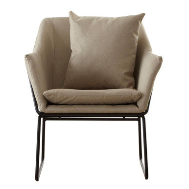 Stockholm Stone Fabric Armchair with Cushion