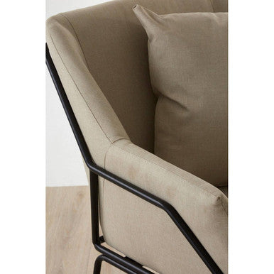 Stockholm Stone Fabric Armchair with Cushion