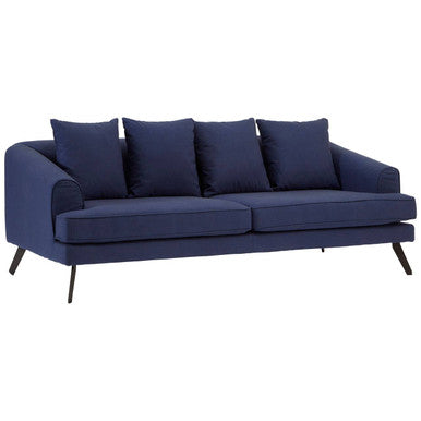3 Seater Navy Fabric Sofa, Mylo