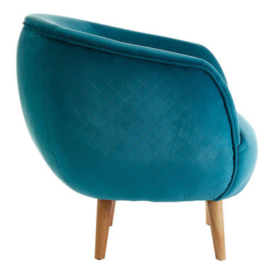 Oscar Teal Fabric Lounge Chair with Curved Back