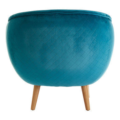 Oscar Teal Fabric Lounge Chair with Curved Back