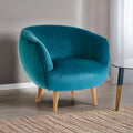 Oscar Teal Fabric Lounge Chair with Curved Back