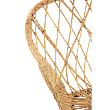 Java Natural Rattan Chair with Geometric Lattice Design