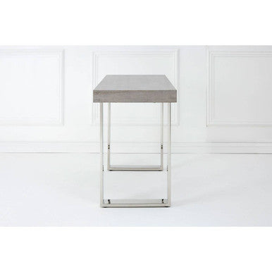Grey Elm Wood Console Table with Stainless Steel U-Shape Legs | Ulmus
